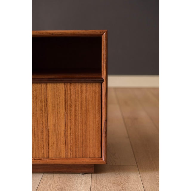 Wood Vintage Pair of Rosewood Danish Modern Bedside Table Nightstands For Sale - Image 7 of 18