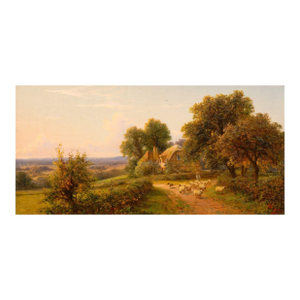 English Antique Landscape Painting of Sheep by Henry Maidment (Fl. 1889-1914)