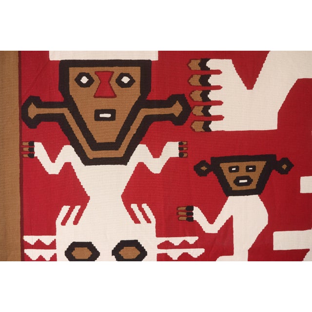 1970s Peruvian Silvania Prints Framed Incan Textile Art Print Wallhanging For Sale - Image 9 of 10