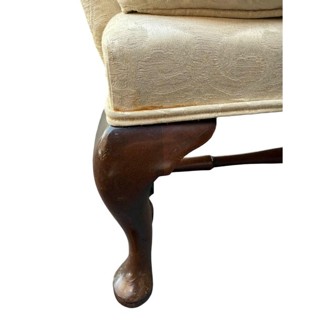 Late 20th Century Kittinger Colonial Williamsburg Reproduction White Wingback Chair For Sale - Image 12 of 12