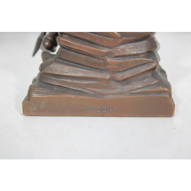 Antique Jennings Brothers Native American War Chief Bronze-Clad Sculpture J.b. 2245 For Sale - Image 12 of 14