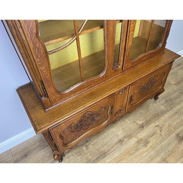 Vintage Louis XVI French Oak Display Cabinet For Sale - Image 11 of 14