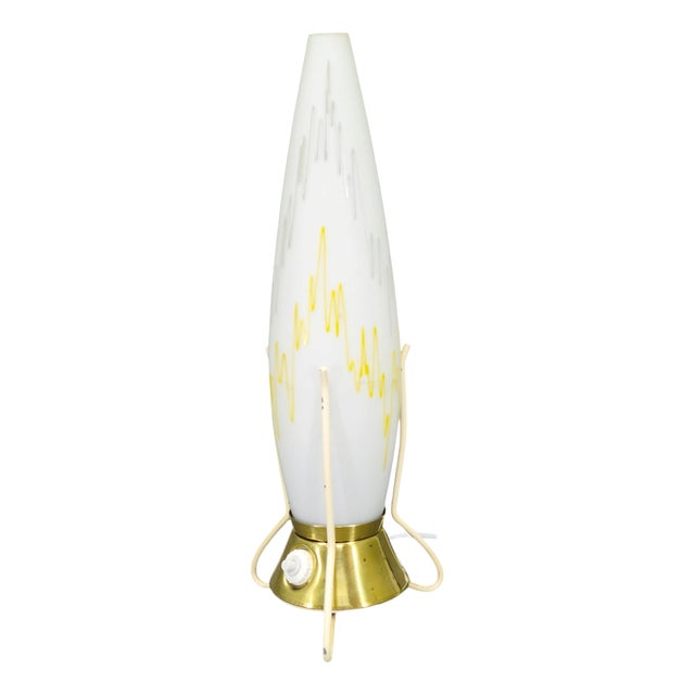 Mid-Century Glass Table Lamp from Zukov, Czech, 1960s For Sale