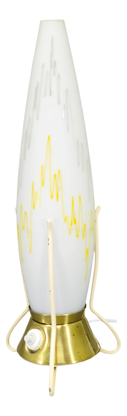 Mid-Century Glass Table Lamp from Zukov, Czech, 1960s