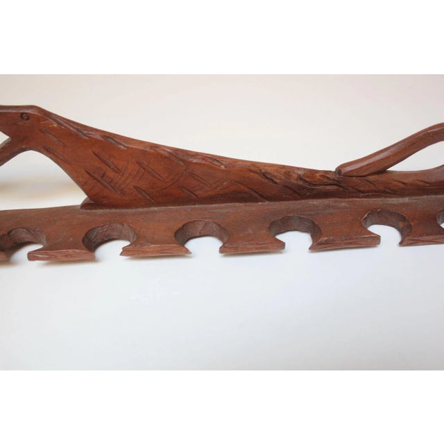 Brown Folk Art Dual Dog Pipe Holder For Sale - Image 8 of 13