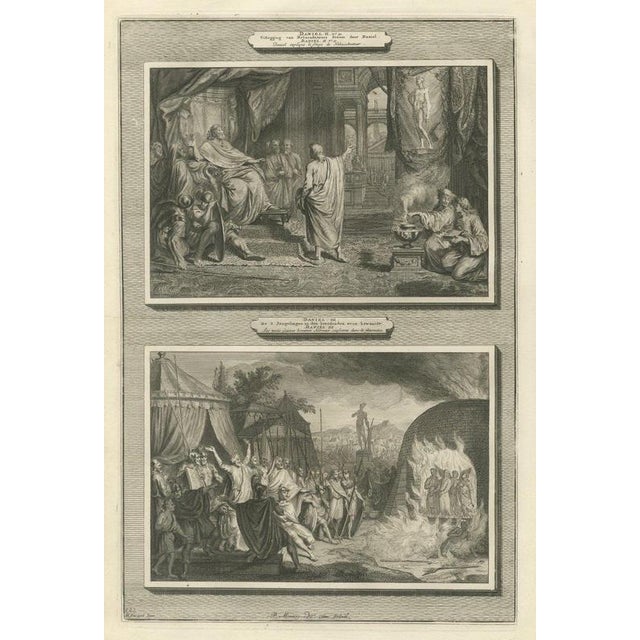 Pieter Mortier, Daniel Interprets the Dream and the Fiery Furnace, Pieter 1700, Engraving For Sale - Image 12 of 12