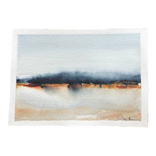 “Autumn Haze” Signed Original Watercolor Landscape by Nancy Smith For Sale