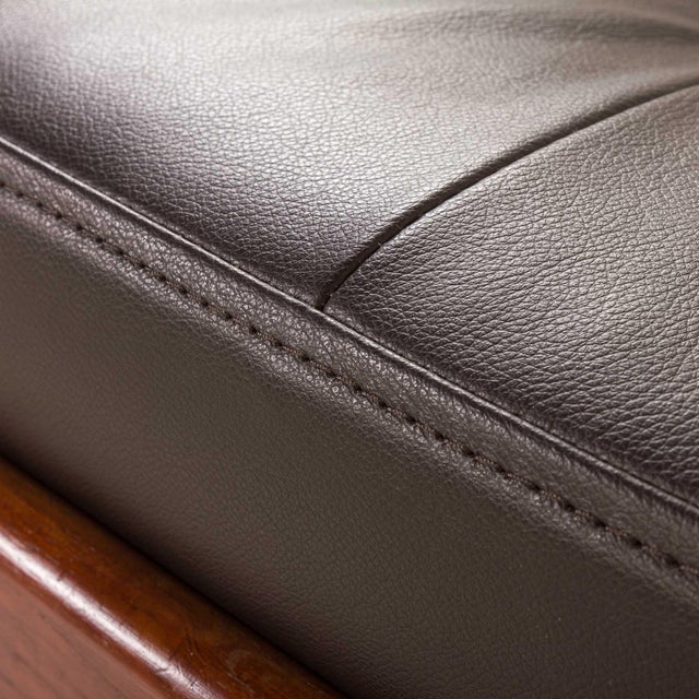 Wood Vintage Danish Ottoman in Teak and Aniline Leather, 1970s For Sale - Image 7 of 8