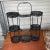 Mid-Century Modern Black Metal and Wicker Tiered Barware Caddy For Sale - Image 3 of 10