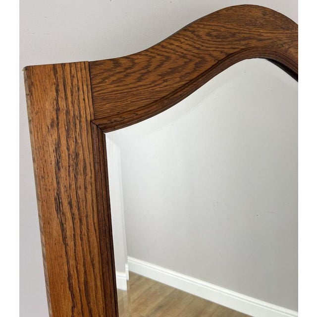 French Style Wall Mirror in Oak For Sale - Image 3 of 9