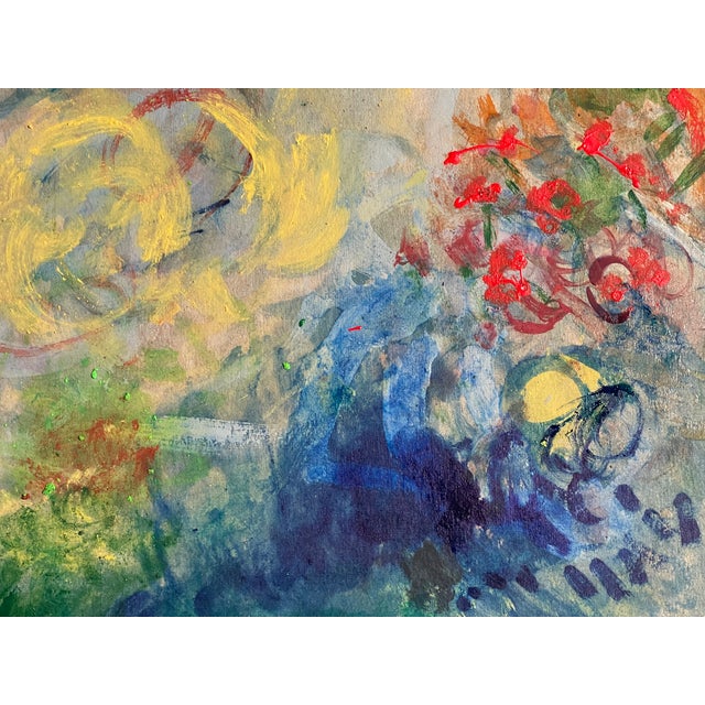 1970s 1970s Abstract Painting in Antique Frame Signed For Sale - Image 5 of 5