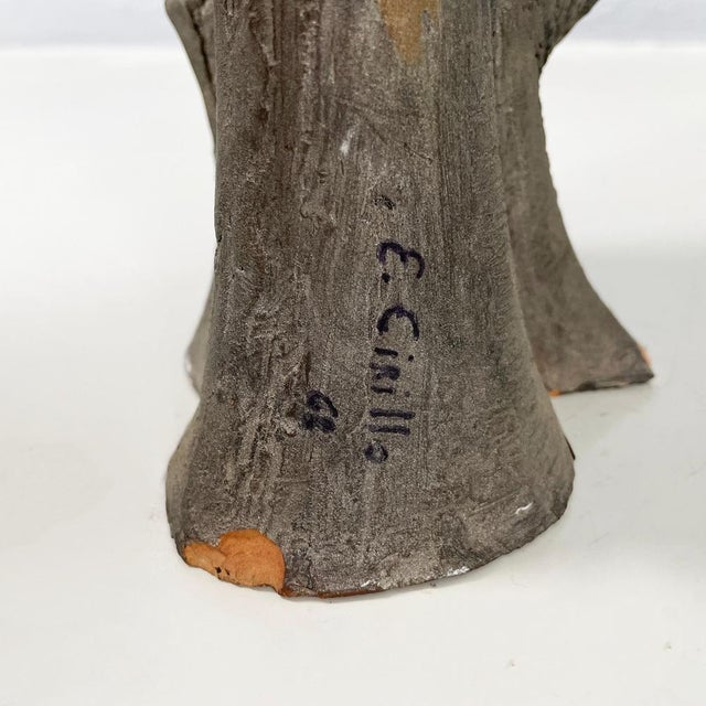 Italian Modern Abstract Sculpture in Dark Gray Terracotta by Edmondo Cirillo, 1968 For Sale - Image 16 of 17