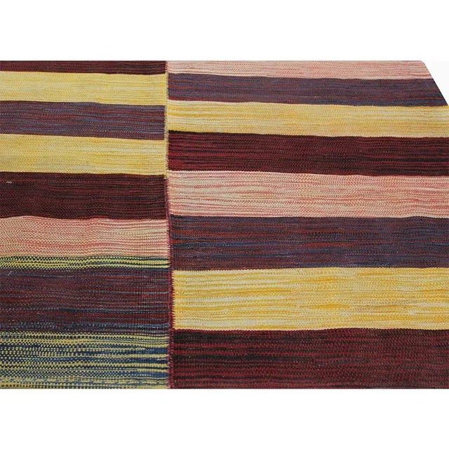 Mid-Century Modern Handwoven Scandinavian Style Persian Kilim Rug 4'0"×6'6" For Sale - Image 3 of 11
