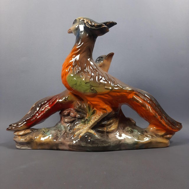 1960s Vintage Multicolored Ceramic Pheasant Sculpture, Italy, 1960s For Sale - Image 5 of 17