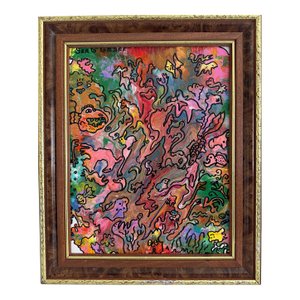 Serg Graff "Wonder Tangle=I" Abstract Acrylic Painting Framed Outsider Art Coa