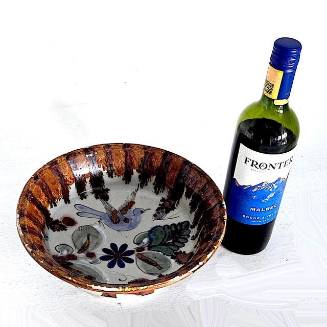 1970s Ken Edwards El Palomar Tonalá Mexico Ceramic Pedestal Bowl For Sale - Image 10 of 15