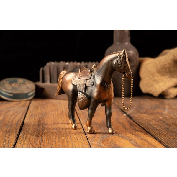 Vintage 1930s Japanned Copper Horse Figurine | Chairish
