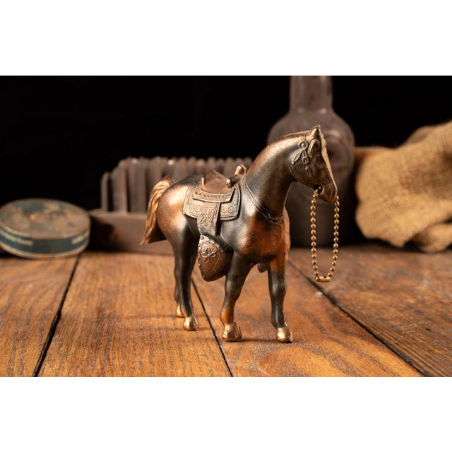 Vintage 1930s Japanned Copper Horse Figurine For Sale In Chicago - Image 6 of 7