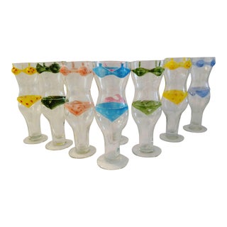 Vintage Bathing Beauty Bikini Glasses, Set of 8 For Sale