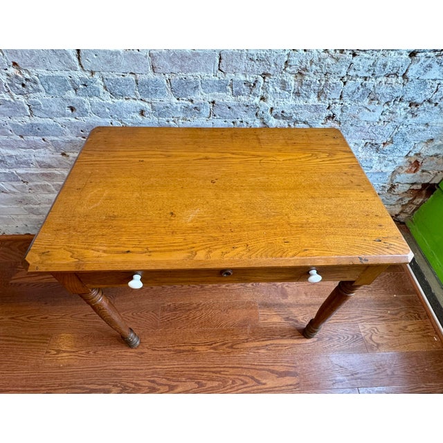 Rustic Antique Oak Teacher's Desk For Sale - Image 3 of 7