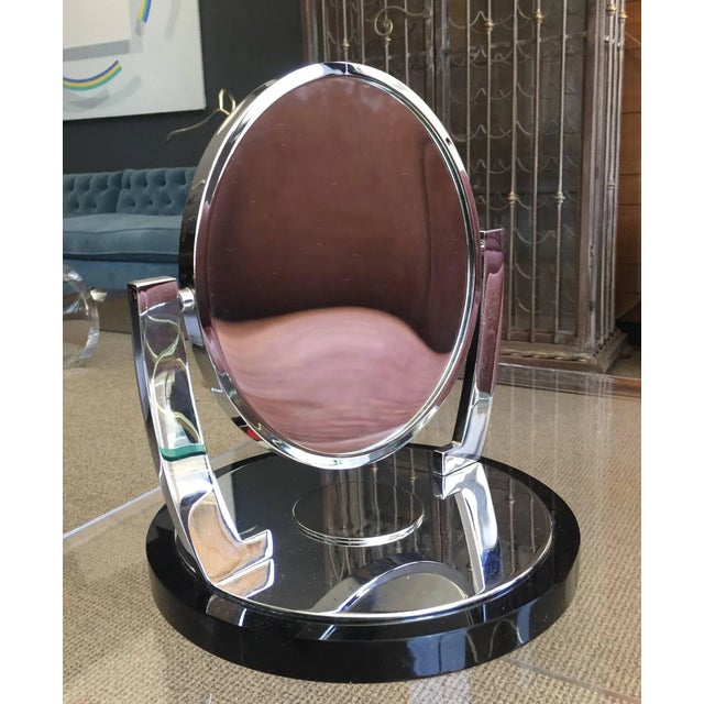 Mid-Century Modern Deco Style Vanity/Makeup Mirror With Magnifying Side by Charles Hollis Jones For Sale - Image 3 of 7