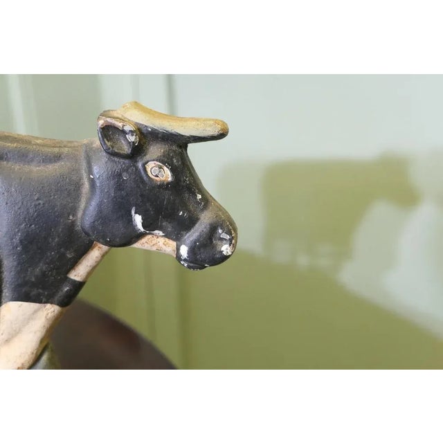 Cold Painted Cast Iron Cow Door Stop, 1900s For Sale - Image 4 of 7