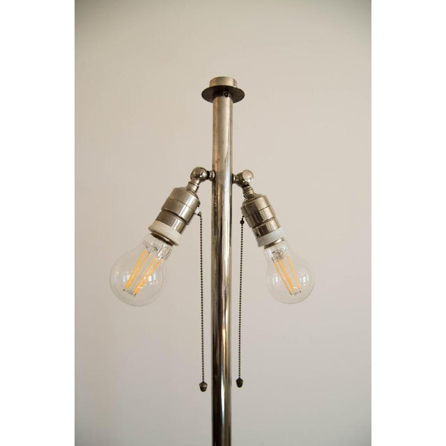 Bauhaus Nickel and Glass Floor Lamp with Side Table, 1930s For Sale - Image 11 of 14