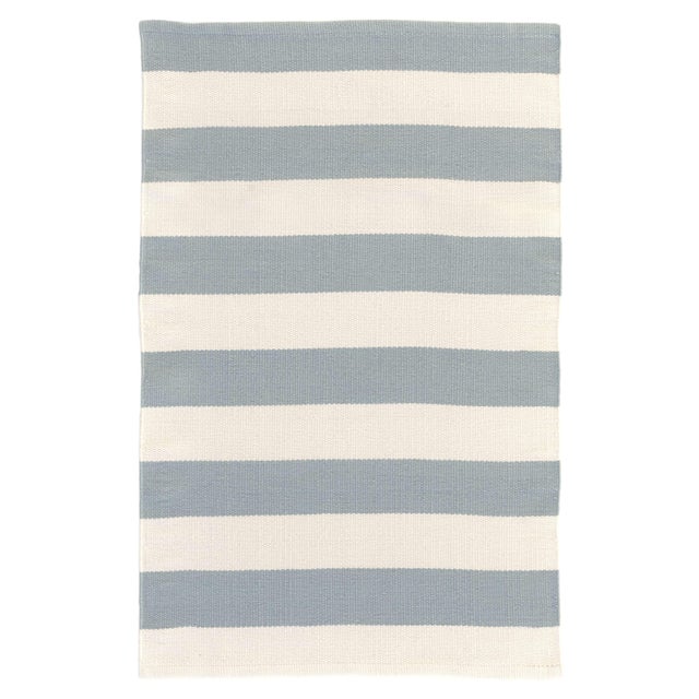 Dash & Albert Dash & Albert by Annie Selke Catamaran Stripe Light Blue/Ivory Indoor/Outdoor Rug, 9' 6" x 13' 6" For Sale - Image 4 of 4