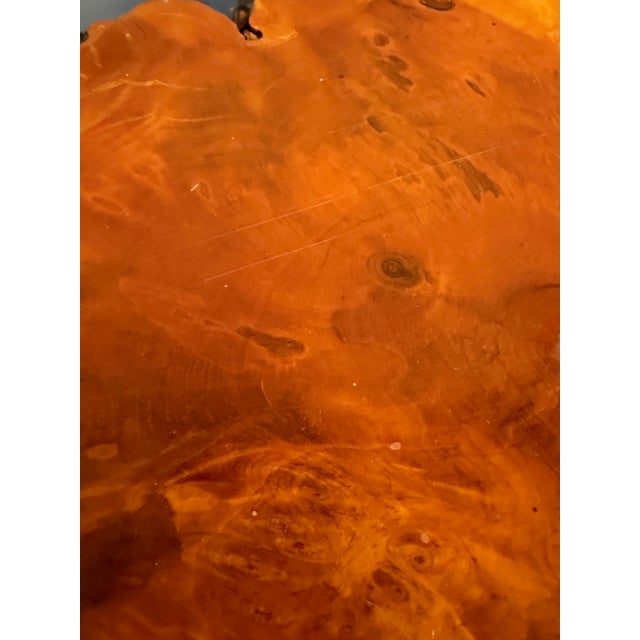 Vintage 1970s California Redwood Burl Live Edge Coffee Table on Redwood Stump Base For Sale - Image 9 of 15