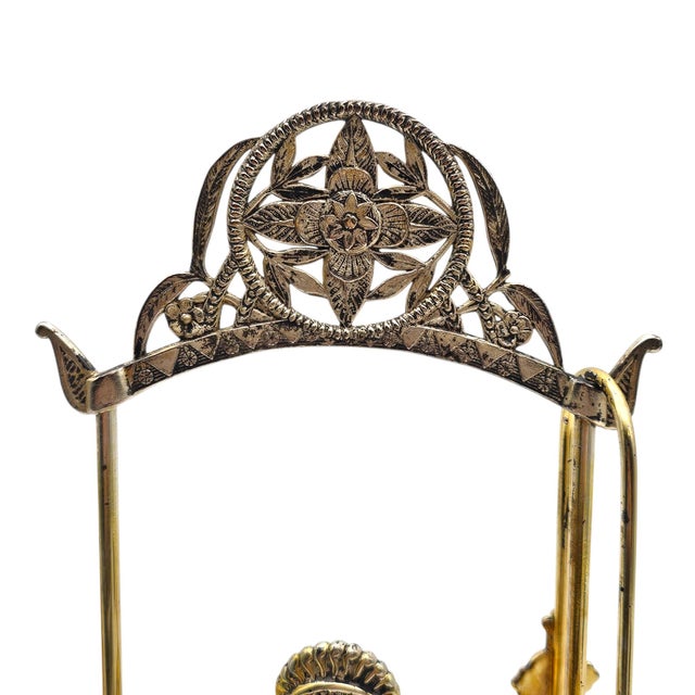 Vintage Aesthetic Daisy Button Blue Glass Pickle Castor Gp Original Tongs 11" For Sale - Image 13 of 18