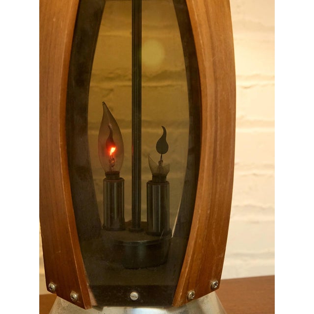 Vintage Mid-Century Table Lamps Featuring Sculptural Wood Frame - a Pair For Sale - Image 4 of 10