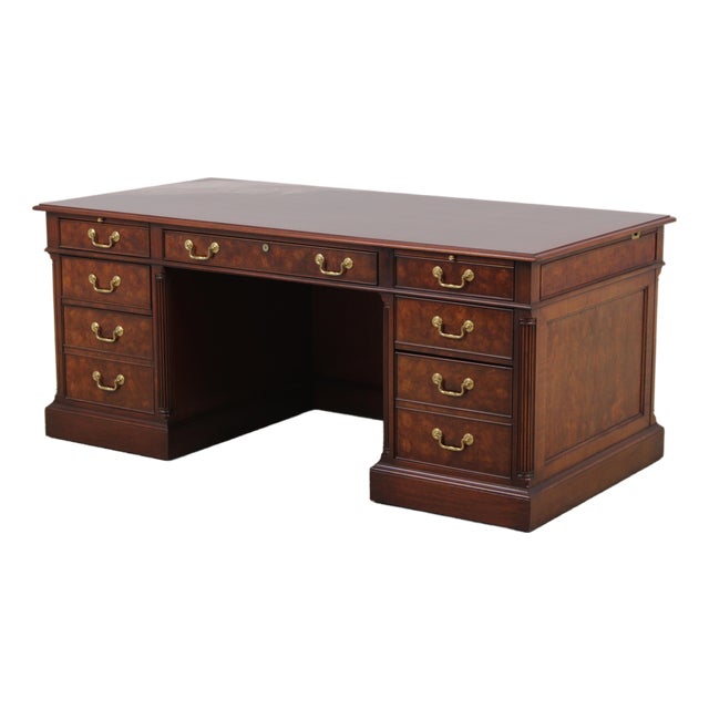 Councill Business Large Walnut Executive Office Desk For Sale
