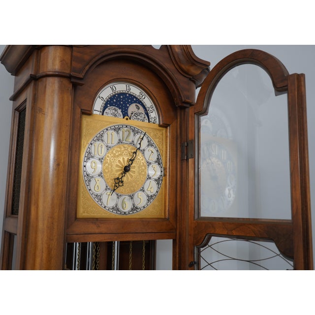 Ridgeway Walnut 5 Tube Tall Case Grandfather Clock For Sale - Image 9 of 18