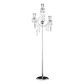 Fenice Crystal 3 Lights Floor Lamp in Polished Chrome and Glass by Aggiolight For Sale