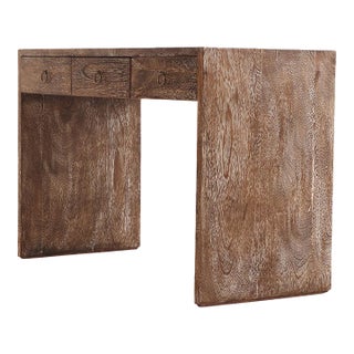 Contemporary Cerused Oak Console or Desk For Sale