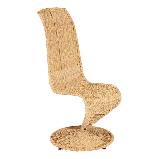Mid-Century Italian Banana Leaf Rope S Chair by Marzio Cecchi, 1970s For Sale
