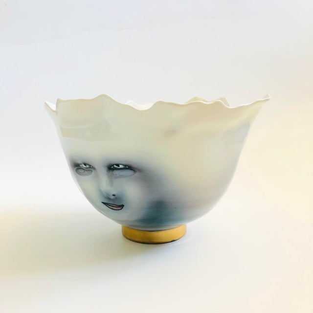Postmodern Bing Gleitsman Porcelain Four Faced Bowl For Sale - Image 3 of 10