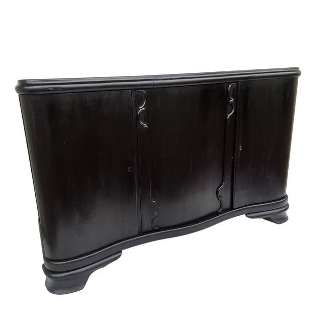 Art Deco Black Sideboard, 1940s For Sale
