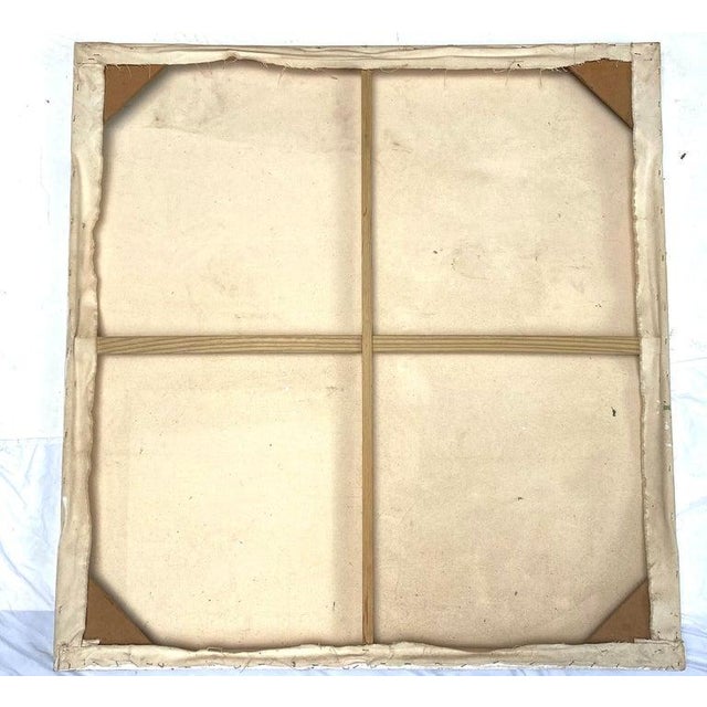 Vintage Original Warren Fischer Figurative Abstract Painting on Linen Canvas For Sale - Image 4 of 5
