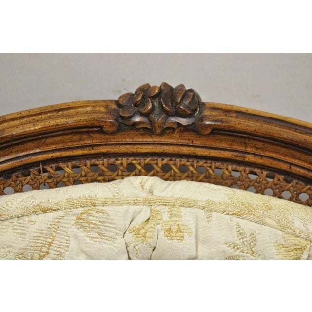Heritage Vintage Heritage French Country Louis XV Style Cane Back Fauteuil Arm Chair For Sale - Image 4 of 10