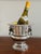 Elegant Silverplate Champagne/Wine Ice Cooler/Bucket from a Greenwich Ct. estate. Heavy with fantastic lion head and ring...