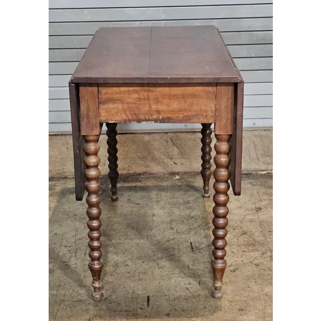 Early 20th Century American Bench Made Mahogany Drop Leaf Table Carved Twisted Barley Legs For Sale In Cleveland - Image 6 of 8