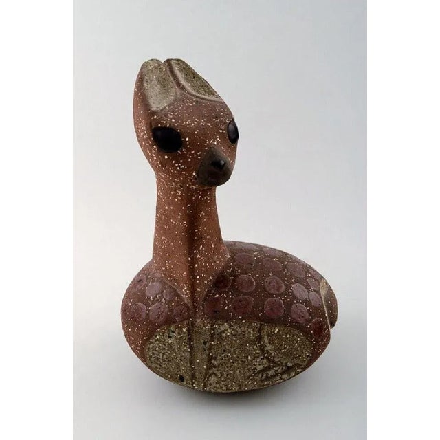 Thomas Hellström for Nittsjö. Two unique ceramic figures. Swedish design, circa 1960s. Stamped. Measures 26 x 19 cm....