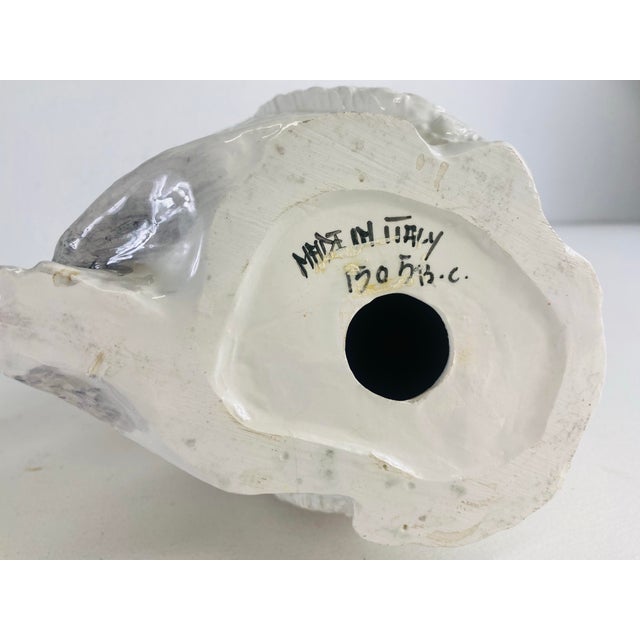 Cream Mid-Century Vintage Italian Hand Painted Pottery Monkey Sculpture For Sale - Image 8 of 10