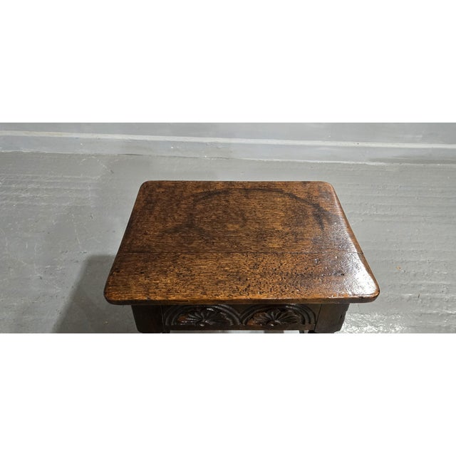 Antique Oak Stool, 1810 For Sale - Image 3 of 7