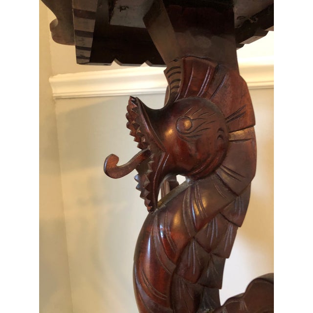 Wood Vintage Carved Winged Dragon Pedestal or Plant Stand For Sale - Image 7 of 10