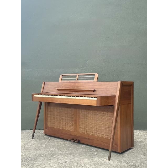 Wood Vintage MCM Baldwin “Acrosonic” Standing Piano For Sale - Image 7 of 12