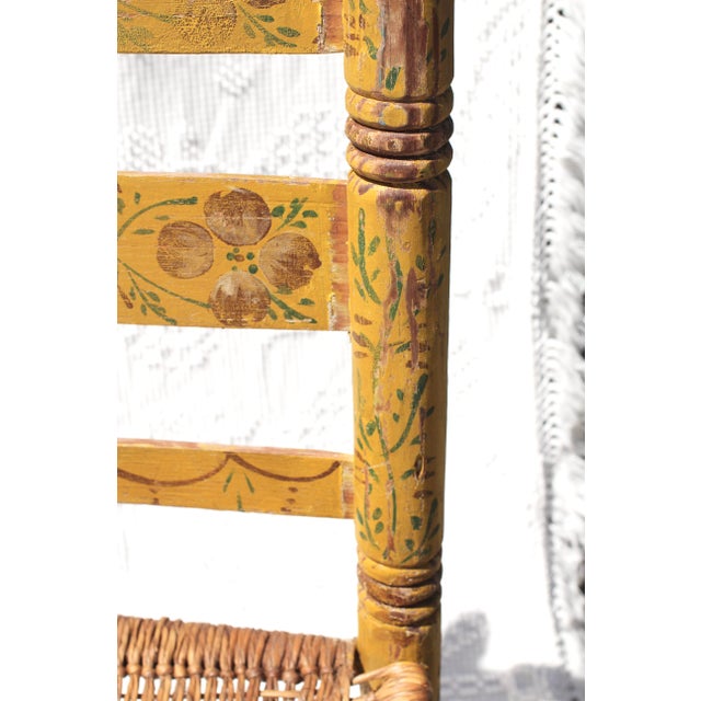 Mexican Yellow Mexican Folk Art Adult Chair From the 1930s For Sale - Image 3 of 12