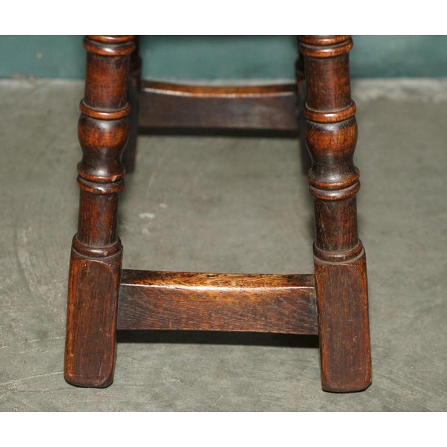 17th Century English Oak Joint Stool with Turned Legs For Sale - Image 13 of 18