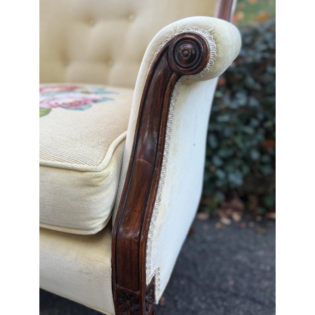 Vintage Louis XVI Upholstered Regency Wingback Chairs - A Pair For Sale - Image 11 of 12